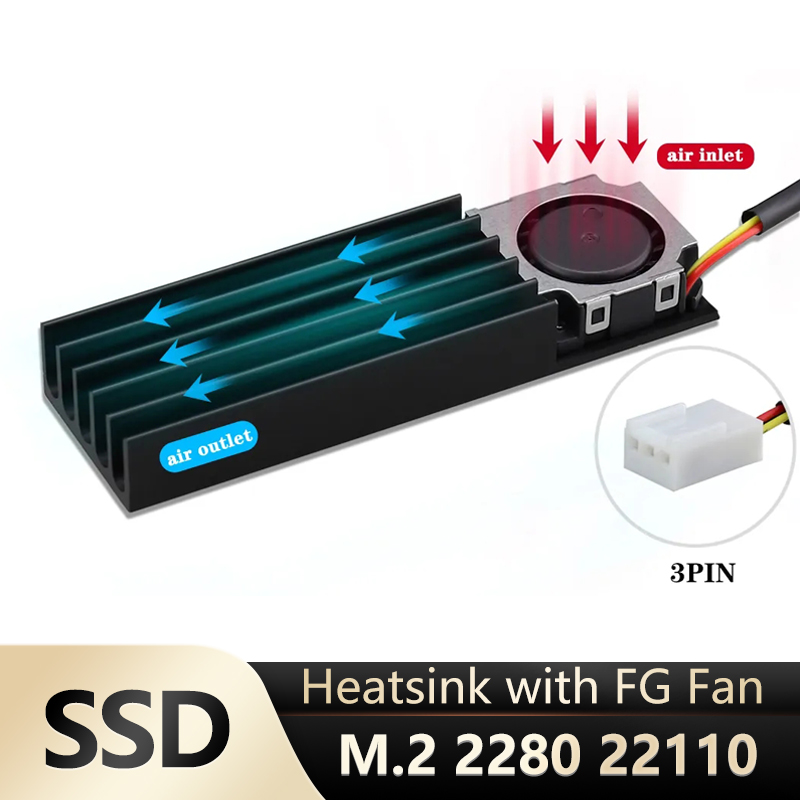 M2 Heatsink Cooler - Gdstime M.2 2280 22110 Ventola per