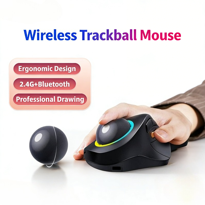Gaming Accessories Ipad - Mouse trackball wireless RGB ergonomico 1600DPI